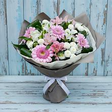 Букет цветов из:  Герберы, Альстромерии и Хризантемы в Александровске