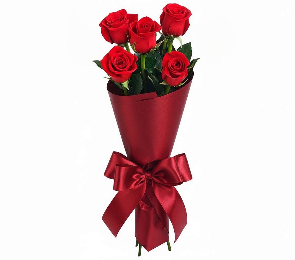 Букет 5 Красных роз Эдлесс Лав в Александровске