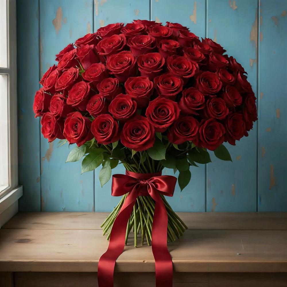 Букет Красные розы Блэк Меджик в Александровске