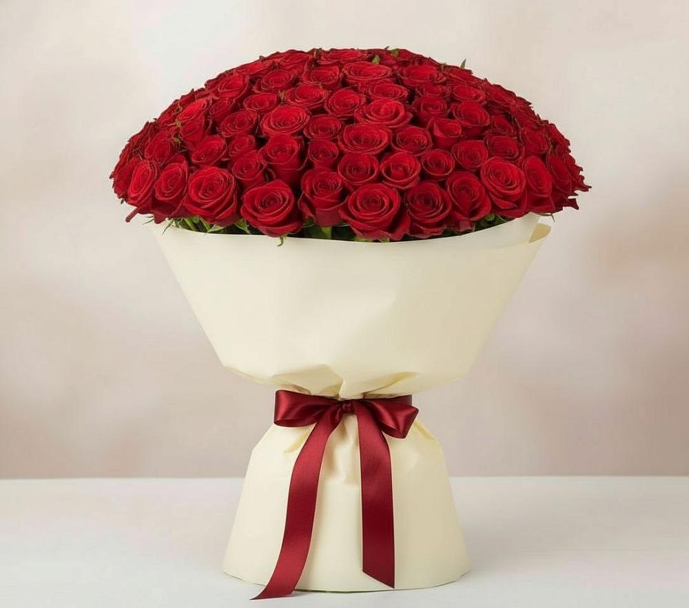 Букет 101 Красная роза Милано в Александровске