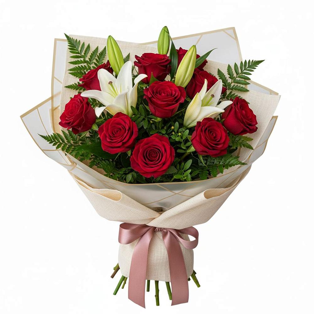 Букет цветов из: Лилии и Розы в Александровске